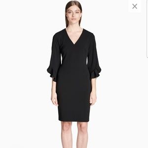 Calvin Klein size 6 V neck ruffle sleeve dress